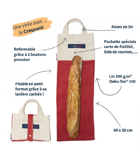 Sac à pain en lin made in France zéro déchet les extras ordinaires