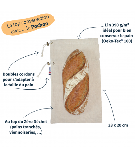 Sac à pain le pochon 100% en lin et made in France Les extra ordinaires instructions