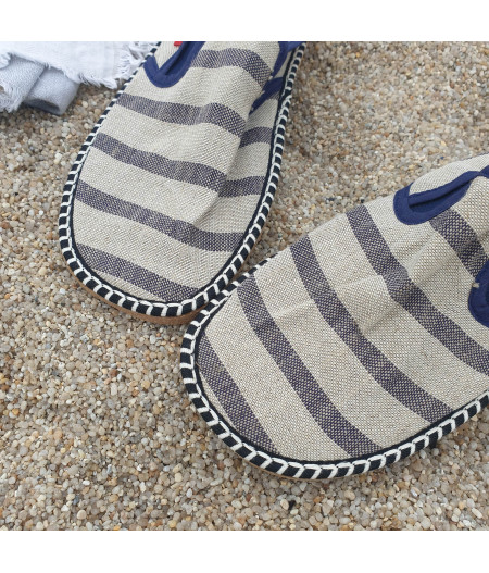 Espadrilles bleues made in france - Le Lin d'Ariane