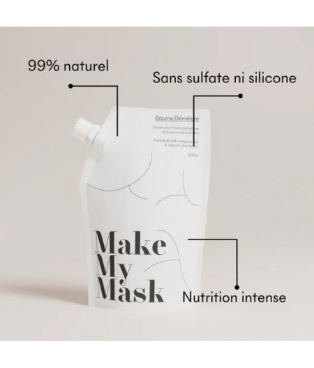 Eco-Recharge Baume Démêlant Naturel - 500 ml - MakeMyMask - Made In France