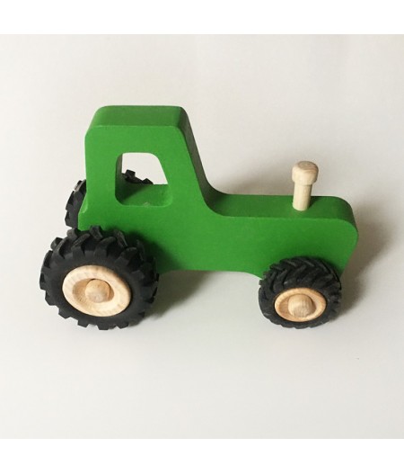 Tracteur en bois vert made in france