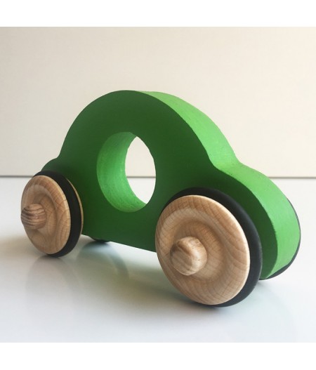 Jouet en bois petite voiture verte