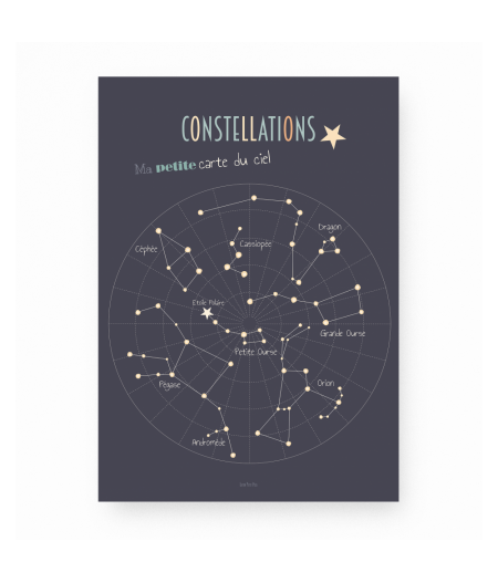 Affiche décorative Constellations - Ma Petite Carte du Ciel
