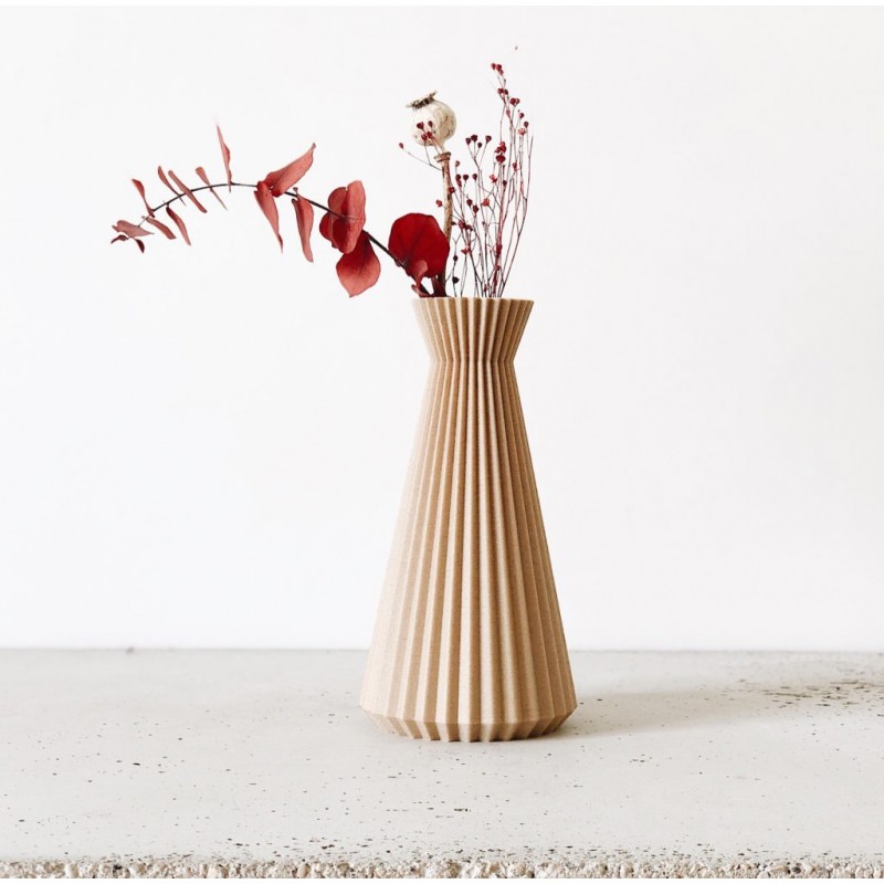 Vase origami en bois naturel Minimum design