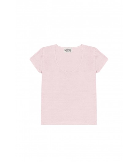 Tee-shirt en lin rose