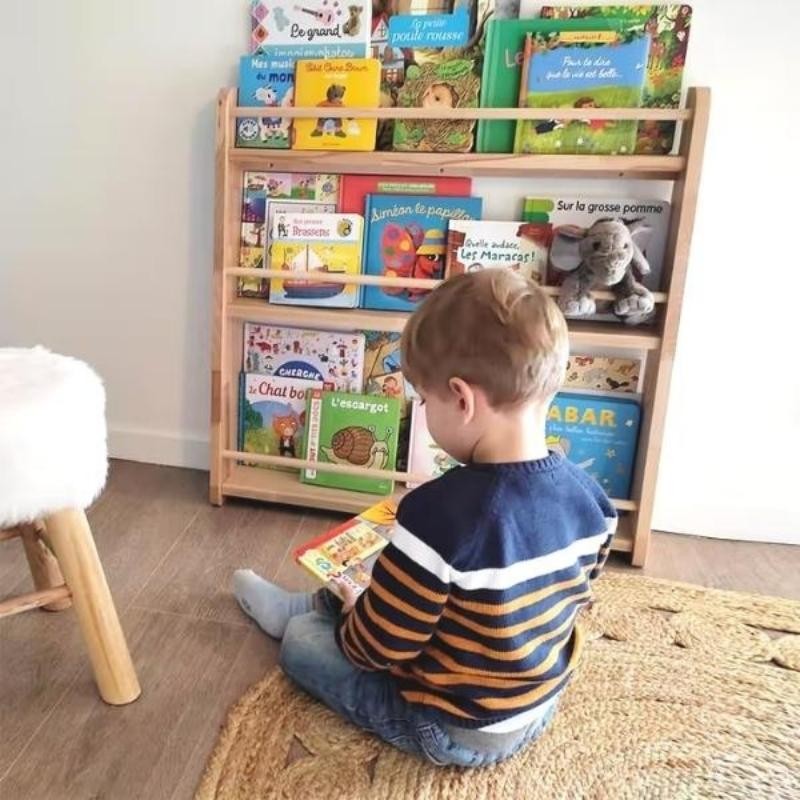 Bibliothèque Montessori en bois pour enfant Madeleine enfant